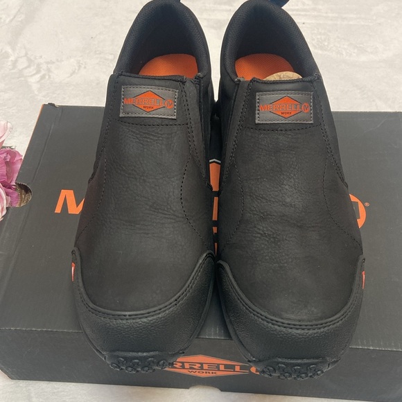 NEW IN BOX MERRELL Black Jungle Moc Steele Toe Slip On Shoes Size 11 - Picture 3 of 11
